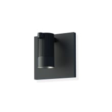 Suspenders Standard Single LED Wall Sconce with Bar-Mounted Single Cylinder Luminaire and Snoot Flood Lens