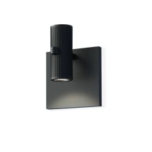 Suspenders Standard Single LED Wall Sconce with Bar-Mounted Duplex Cylinder Luminaire and Flood Lens