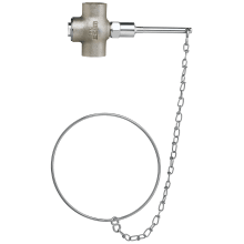Self-Closing Faucet Valve with 1" NPTF Connectors and 18" Chain & Pull Ring