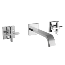 Lura 1.2 GPM Wall Mounted Widespread Bathroom Faucet with Pop-Up Drain Assembly