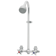 Commander 2.0 GPM Exposed Double Handle Shower Only with Adjustable Spray Shower Head and Metal Cross Handles