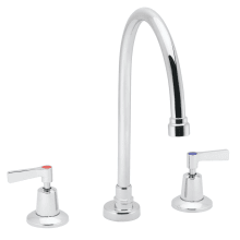 Commander 0.5 GPM 8" Widespread Gooseneck Lavatory Faucet with Lever Handles - Less Drain Assembly