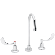 Commander 0.5 GPM 8" Widespread Gooseneck Lavatory Faucet with Wrist Blade Handles - Less Drain Assembly