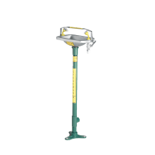 Pedestal Mounted Eyewash with Stainless Steel Bowl, Twin Aerated Sprays, Stay Open Valve and Trigger Bar