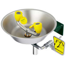 Wall Mount Eye Wash Station with Stainless Steel Bowl and P-Trap