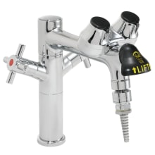 Eyesaver 1.5 GPM Single Hole Laboratory Faucet with 8" Gooseneck Spout, Integrated Eyewash, and Vacuum Breaker and Serrated Tip