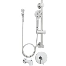 Neo 2.5 GPM Pressure Balanced Valve Trim with Rough In Valve, Hand Shower, Diverter Tub Spout, Slide Bar, Trickle Adapter, and Wall Supply Elbow