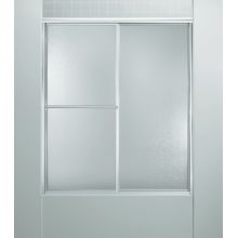 Deluxe 55-1/4" High x 56-1/4" Wide Sliding Framed Shower Door with Pebbled Glass Texture