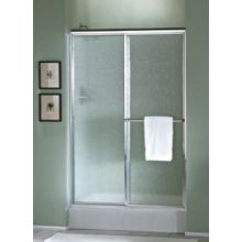 Deluxe 65-1/2" High x 42-1/2" Wide Sliding Framed Shower Door with Pebbled Glass