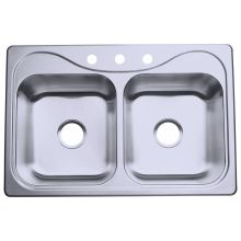 Southhaven 33" Double Basin Drop In Stainless Steel Kitchen Sink with SilentShield&reg;