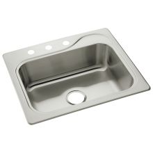 Southhaven 25" Single Basin Drop In Stainless Steel Kitchen Sink with SilentShield&reg;