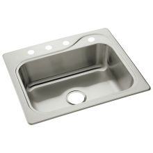 Southhaven 25" Single Basin Drop In Stainless Steel Kitchen Sink with SilentShield&reg;