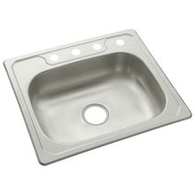 Middleton 25" Single Basin Drop In Stainless Steel Kitchen Sink with SilentShield&reg;