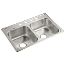 Middleton 33" Double Basin Drop In Stainless Steel Kitchen Sink with SilentShield&reg;