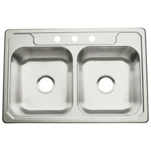 Middleton 33" Double Basin Drop In Stainless Steel Kitchen Sink with SilentShield&reg;