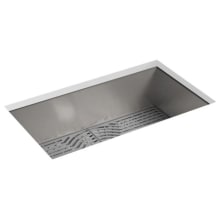 Ludington 32" Single Basin Undermount Stainless Steel Kitchen Sink with Silicone Mat, DuoStrainer and SilentShield Technology