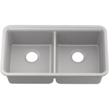 Gunnison 33-1/2" Undermount 50/50 Double Basin Composite Material Kitchen Sink