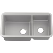 Gunnison 33-1/2" Undermount 60/40 Double Basin Composite Material Kitchen Sink