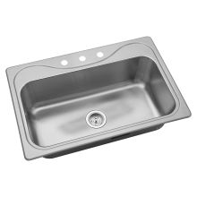 Southhaven 33" Single Basin Drop In Stainless Steel Kitchen Sink with SilentShield&reg;