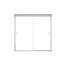 Finesse 58-1/16" x 59-5/8" Frameless Sliding Shower Door with Clear Glass, Knob Handle, and Clean Coat