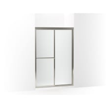 Deluxe 70" High x 48-7/8" Wide Sliding Framed Shower Door with Pebbled Glass