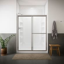 Deluxe 70" High x 59-3/8" Wide Sliding Framed Shower Door with Clear Pebbled Glass