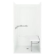 ADA Shower 39-3/8" x 39-3/8" x 73-9/16" Vikrell Shower with Drain Center and Seat Included
