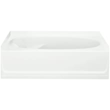 Ensemble 60" x 36" Vikrell Soaking Bathtub for Alcove Installations with Right Drain and Above Floor Drain
