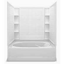 Ensemble, 60" x 42" x 72" Tile Bath/Shower with Age in Place Backers - Left-hand Drain