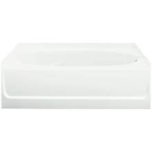 Ensemble 60" x 42" Vikrell Soaking Bathtub for Alcove Installations with Right Drain