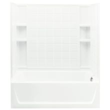 Ensemble 60" x 33-1/4" x 75-1/4" Vikrell Shower with Drain Right, 18" Apron and Tile Design
