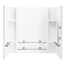 Accord 74" x 60" x 32" Vikrell Shower Wall Set with Grab Bar and Tile Design