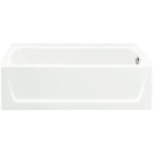 Ensemble 60" Vikrell Material Soaking Bathtub for Alcove Installations with Right Drain and Integral Apron