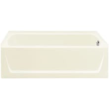 Ensemble 60" Vikrell Material Soaking Bathtub for Alcove Installations with Right Drain and Integral Apron