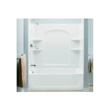 Ensemble AFD, 60" x 32" x 76" Curve Bath/Shower with Age in Place Backers - Left-hand Drain