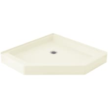 Intrigue 39" x 39" x 4-7/8" Vikrell Shower Pan with Drain Center