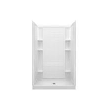 Ensemble 48" x 34" x 77" Vikrell Shower with Drain Center and Tile Design
