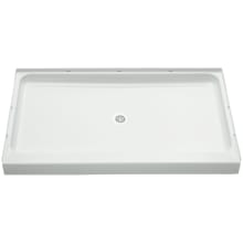 Ensemble 60" x 34" Vikrell Shower Pan with Single Threshold and 3-5/16" Center Drain - Less Drain Assembly