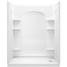 Ensemble 60" Four Piece Shower Module with Backer Boards, Right End Drain, and Corner Shelves