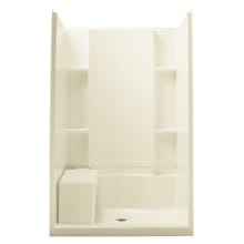 Accord 48" x 37-1/4" x 76" Vikrell Shower with Drain Center and Removable Seat