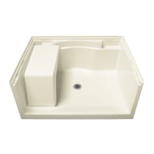 Accord 48" x 36" Vikrell Shower Pan with Drain Center and Removable Seat