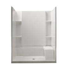 Accord 60" x 36" x 74-1/4" Vikrell Shower with Drain Center and Seat Included