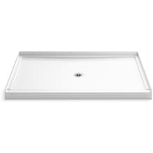 Guard 60" x 42" Rectangular Shower Base with Single Threshold and Center Drain