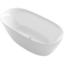 Unwind 67" Free Standing Acrylic Soaking Tub with Center Drain