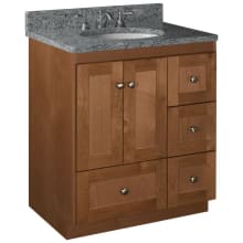 Simplicity 30" Single Free Standing Vanity Cabinet Only - Less Vanity Top