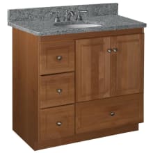 Simplicity 36" Single Free Standing Vanity Cabinet Only - Less Vanity Top