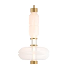 Gusto 22" Tall LED Abstract Pendant with Hand-Blown Glass Shades