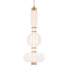 Gusto 33" Tall LED Abstract Pendant with Hand-Blown Glass Shades