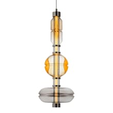 Gusto 33" Tall LED Abstract Pendant with Hand-Blown Glass Shades