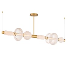 Gusto 71" Wide LED Abstract Linear Chandelier with Hand-Blown Glass Shades